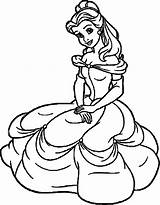 Princess Coloring Disney Pages Belle Easy Beautiful sketch template