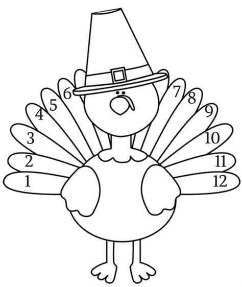 turkey coloring page  printable learn  count thanksgiving