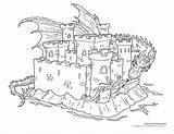 Coloring Dragon Pages Medieval Popular sketch template