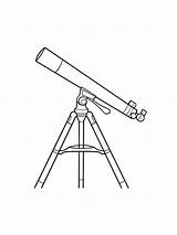 Telescope Coloring Pages Kids Printable Color sketch template