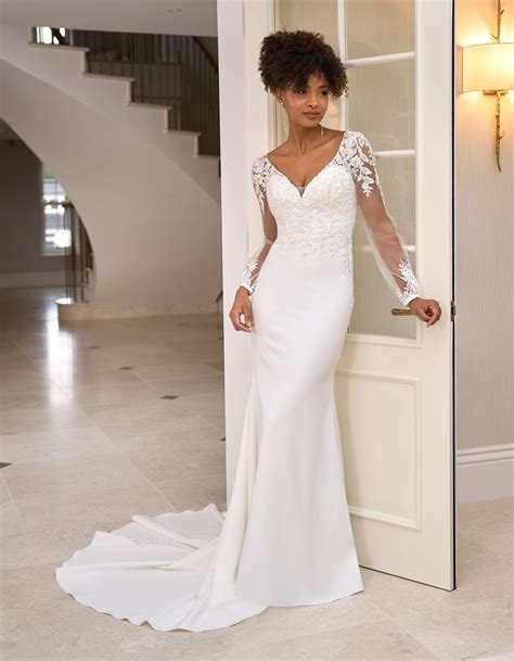 elegant silk wedding dresses  sleeves