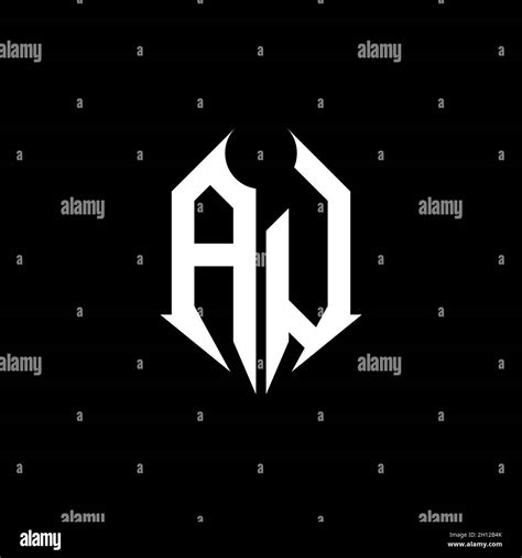 au monogram logo letter  metal shape style design template  black
