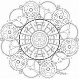 Steampunk Coloring Pages Mandala Cogs Gears Gear Drawing Adult Printable Donteatthepaste Colouring Mandalas Color Eat Don Paste Sheets Template Books sketch template
