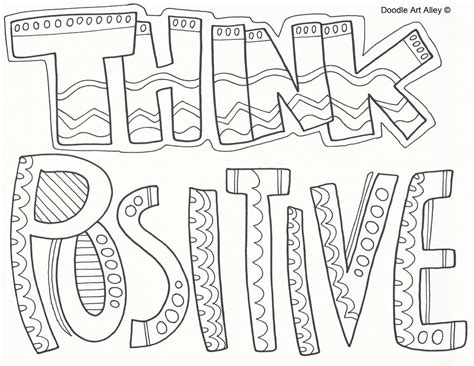 word coloring pages doodle art alley positive word coloring page calm