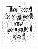 Coloring Bible God Powerful Pages Kids Great Lord Activity Color Crafts Activities Sheets Sunday School Children Jesus Sundayschoolzone Story Phrase sketch template