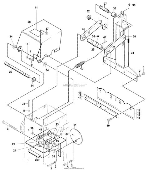 bunton bobcat ryan   heavy duty sod cutter parts diagram  blade mounts rocker