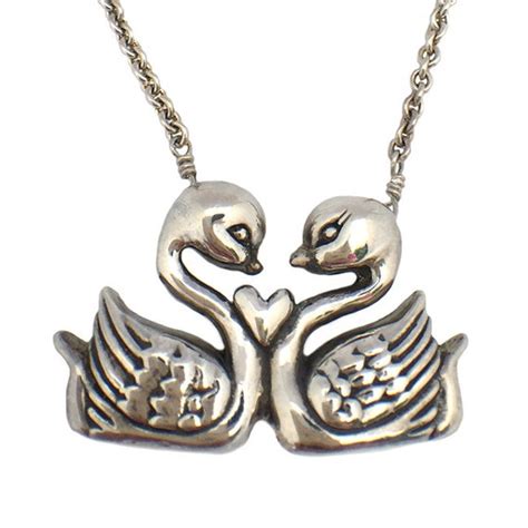 swan necklace silver gold sterling jewelry etsy