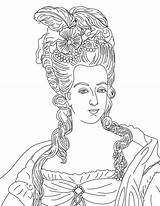 Marie Antoinette Coloring Pages French Queen Reine Color Coloringsky Getcolorings sketch template