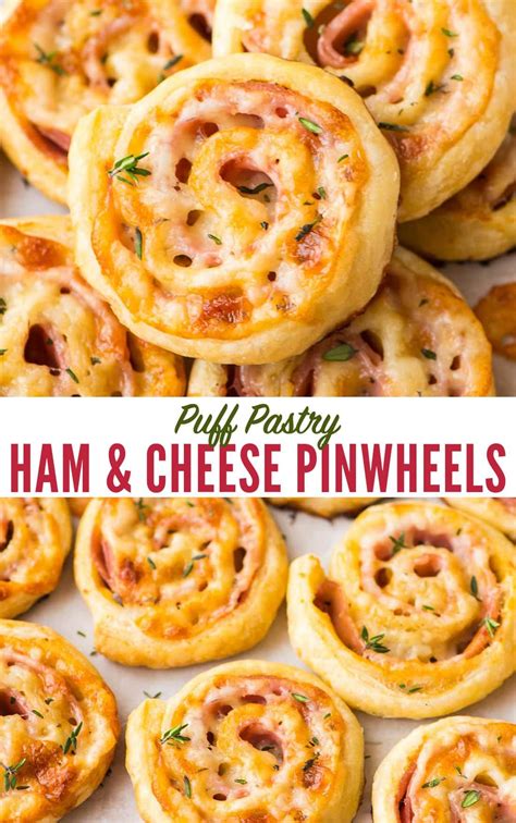 easy ham and cheese pinwheels with puff pastry just four ingredients