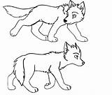 Pup Anime Coloring Pups Lobo Lobos Lineart Cachorros Coloringhome sketch template