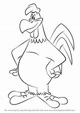 Looney Tunes Foghorn Leghorn Draw Drawing Step Toons Cartoon Rooster Coloring Drawingtutorials101 Drawings Pages Line Learn Tutorials Getdrawings sketch template