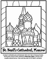 Coloring Pages St Moscow Cathedral Basil Russia Landmarks Crayola Russian Basils Sheets Kids Kremlin Color Colouring Saint Drawing Print Around sketch template