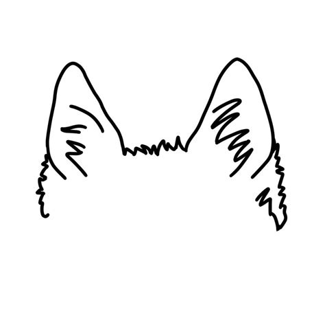 dog ear outline custom dog ear outline  tattoo pet portrait etsy