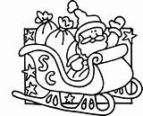Santa Coloring Claus Pages Sleigh Reindeer Printable Clipart Santas His Color Drawing Rudolph Cliparts Print Clip Kids Face Workshop Christmas sketch template