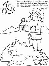 Coloring Pages Sheep Lost Parable Bible Jesus Parables Printable Kids Color Sheets Print Worksheets Luke Book Cute Online Children Template sketch template