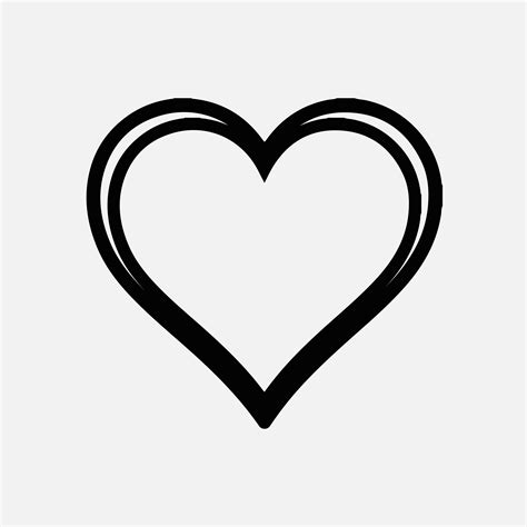 black  white human heart outline