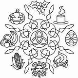 Coloring Pagan Pages Wheel Year Wiccan Book Crafts Mandalas Patterns Embroidery Paper Shadows Witchy Lots Urbanthreads sketch template