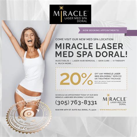 miracle laser med spa grand opening special  doral chamber