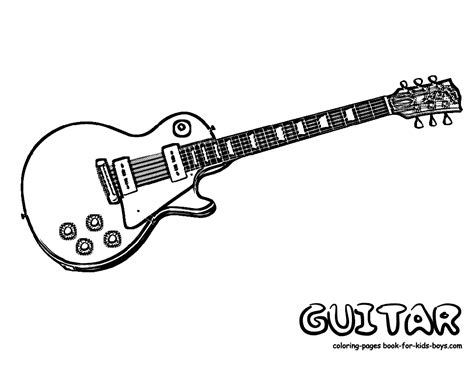 guitars colouring pages