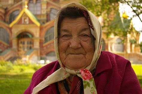 Old Russian Woman I Found Her Tending The Grounds Of The