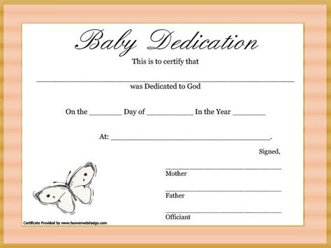 baby dedication form template hq printable documents