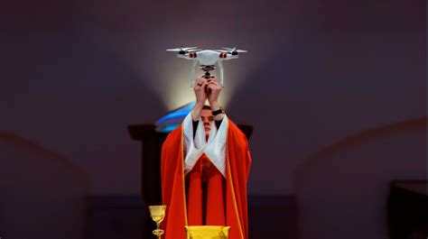 video jesus saves  drone delivers  catholic church  boredom