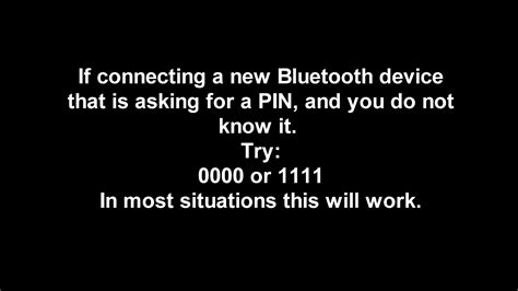 bluetooth device   pin default pin  connect  devices youtube