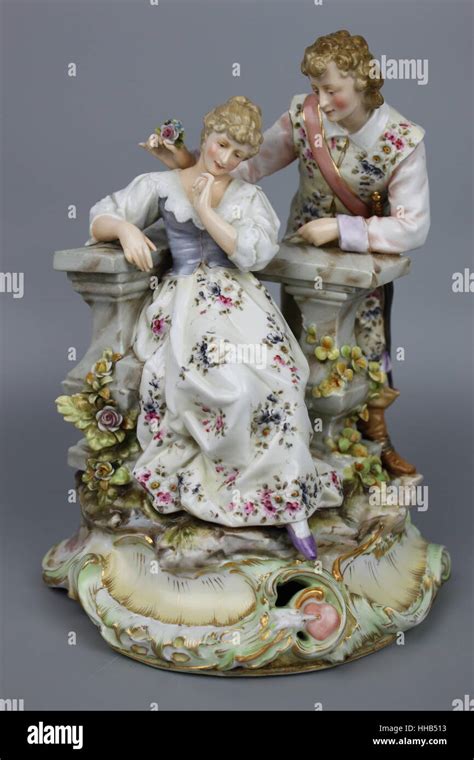 dresden volkstedt porcelain figurine courting couple stock photo alamy