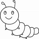 Caterpillar Coloring Happy Clip Sweetclipart sketch template