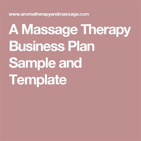 a massage therapy business plan sample and template massage room