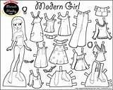 Paper Dolls Coloring Pages Printable Doll Modern Girl Color Print Marisole Monday sketch template