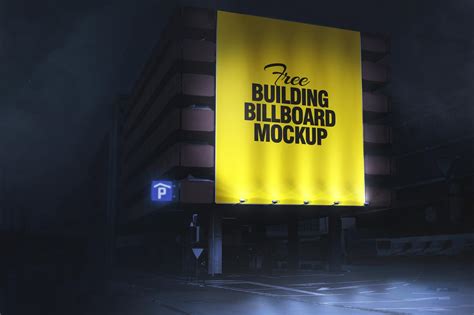 day night outdoor building billboard mockup psd