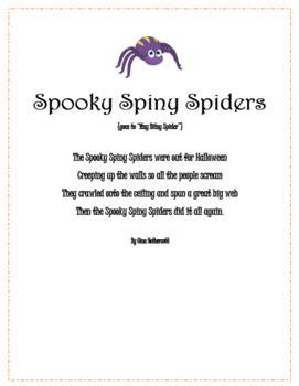 spooky spiny spiders poem spider poem poems spider song