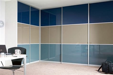 sliderobes fitted sliding wardrobe blue beige glass home  flickr