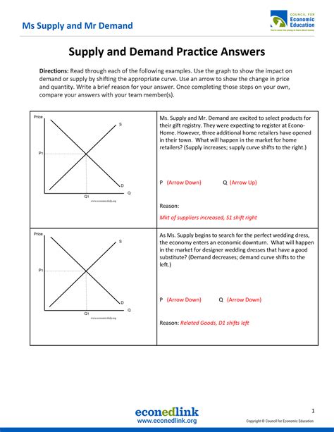 supply  demand practice answers supply  demand practice answers