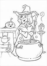 Coloring Pages Witches Cooking Print sketch template