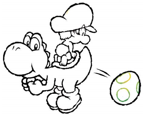 yoshi coloring pages lineart  printable coloring pages