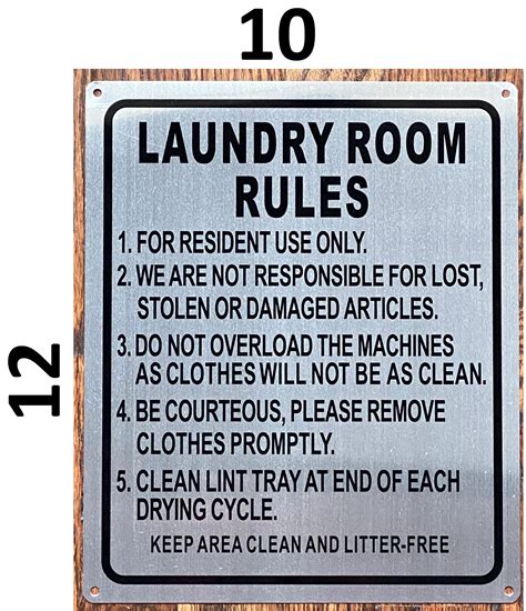 laundry room rules sign hpd signs  official store