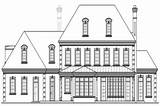 Colonial Elevation House Front Template sketch template