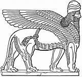 Mesopotamia Mesopotamian Goddesses Sumerian Nergal Crystalinks Anunnaki Shedu Mythical Sumerios Babylon Elfmaidsandoctopi Winged Headed sketch template