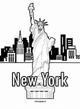 York Coloring Pages City Statue Liberty Printable Skyline Getcolorings Getdrawings Color Print Pa Colorings sketch template