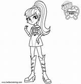 Coloring Equestria Pony Sonata Girls Pages Little Dusk Printable Kids Color sketch template