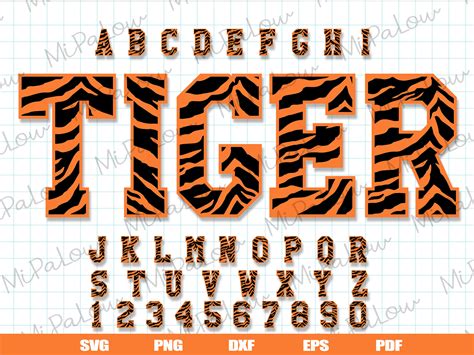 tiger font svg tiger alphabet svg tiger numbers svg etsy