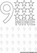Number Nine Coloring Learning Excercise Print Stars Numbers Please Handout Below Click Coloringpages Benscoloringpages sketch template