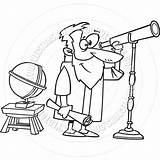 Galileo Galilei Clipart Coloring Astronomer Cartoon Line Clipground Template sketch template