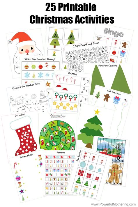 printable christmas activities  preschoolers  older toddlers