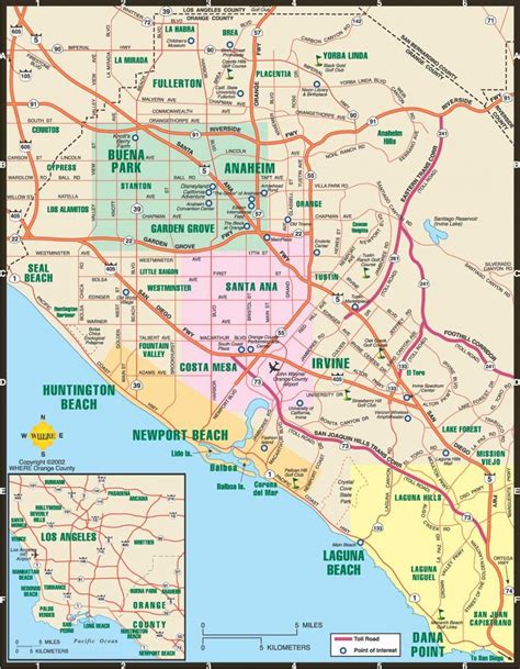 los angeles  surrounding cities map map  los angeles