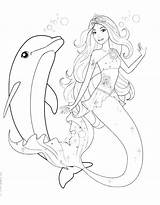 Mermaid Coloring Pages Anime Easy Getcolorings Dolphin Mermaids Getdrawings Colori Colorings sketch template