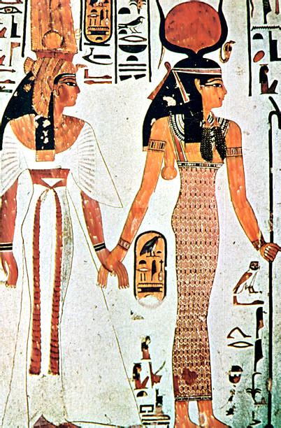 Nefertari And Isis Ancient Egyptian Wall Painting From A