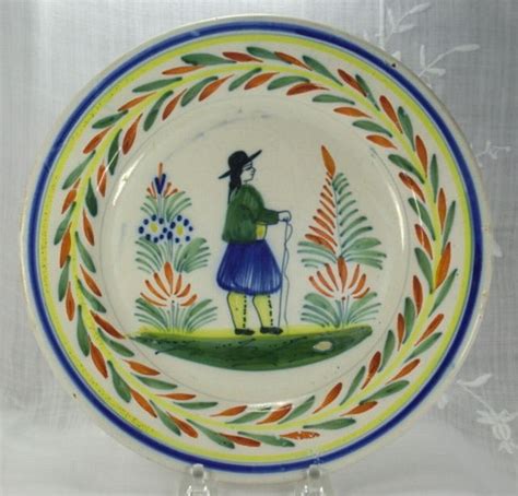 henriot quimper france petit breton   plate ca  quimper pottery quimper art inspiration